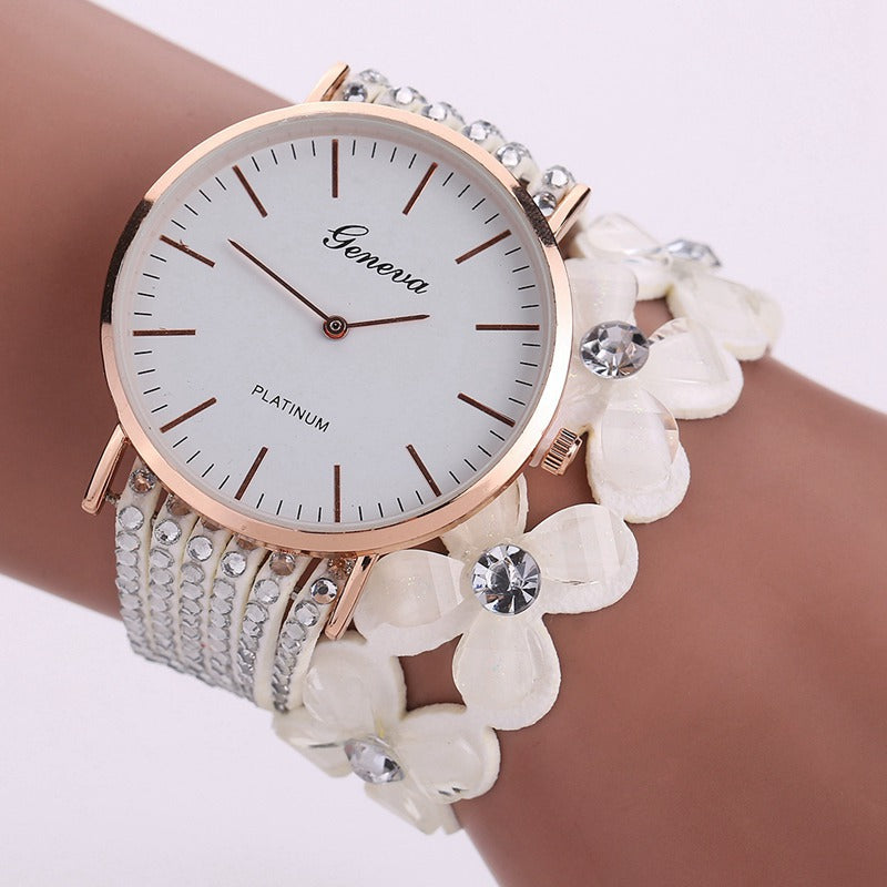 Fashion Geneva Flowers Watches Women