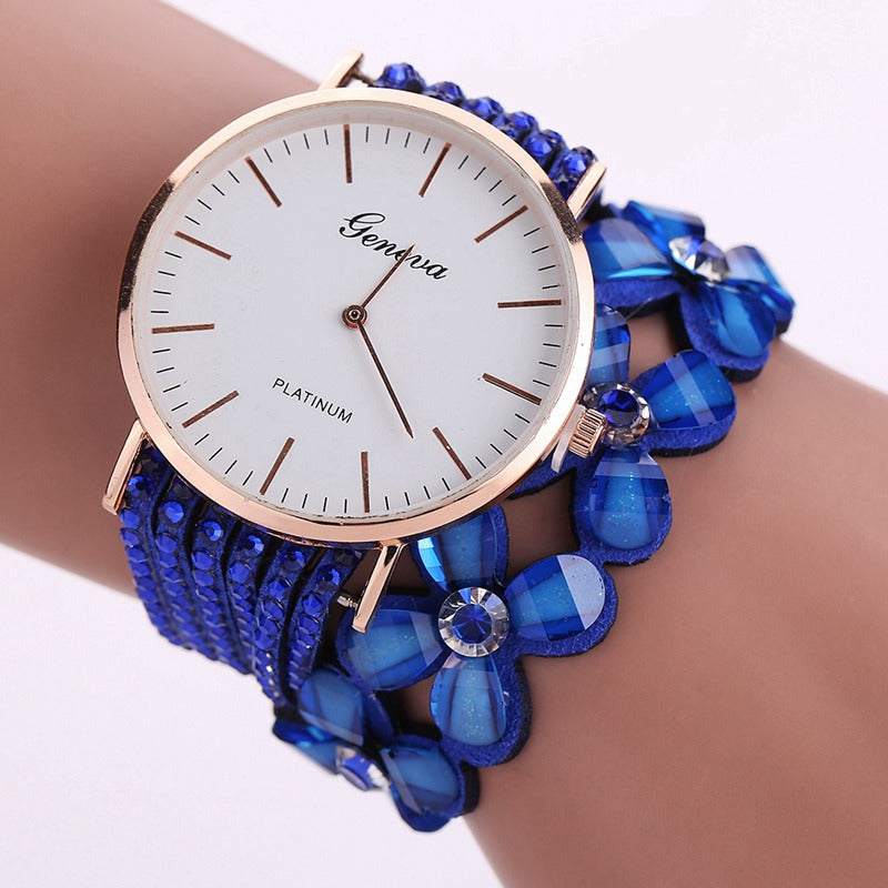 Fashion Geneva Flowers Watches Women