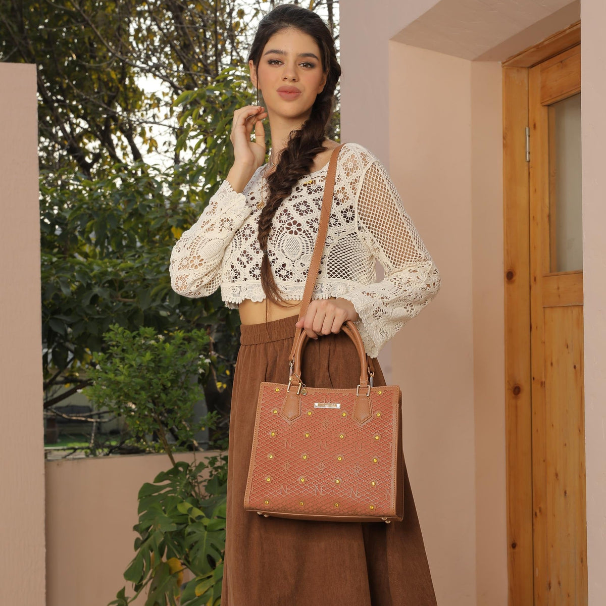 BOLSO TOTE ESTRUCTURADO GRACIE (ROSA)-1