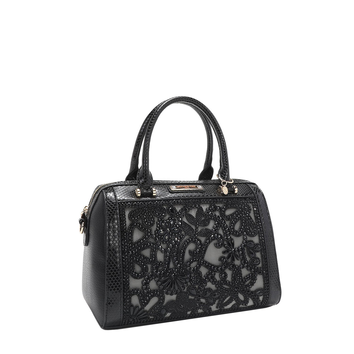 BOLSO BOSTON CON ENCAJE (NEGRO)-1
