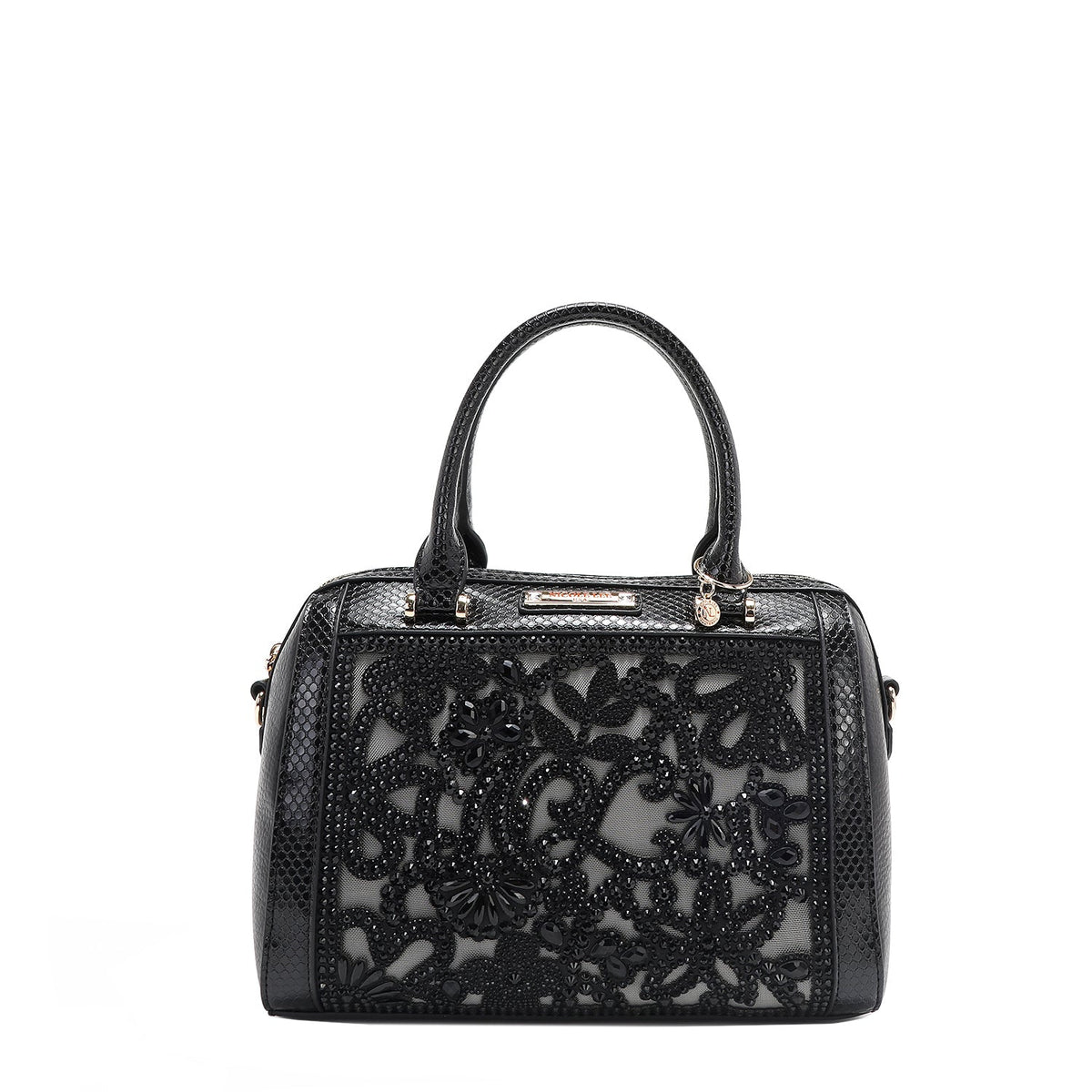 BOLSO BOSTON CON ENCAJE (NEGRO)-0