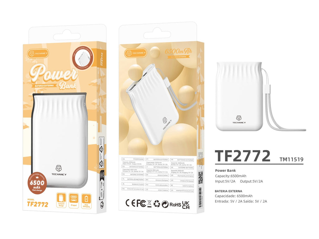 Techancy 6500mah Power Bank Branco TF2772