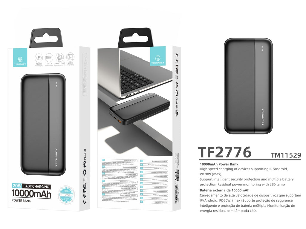 Techancy Power Bank 10000mah Preto TF2776